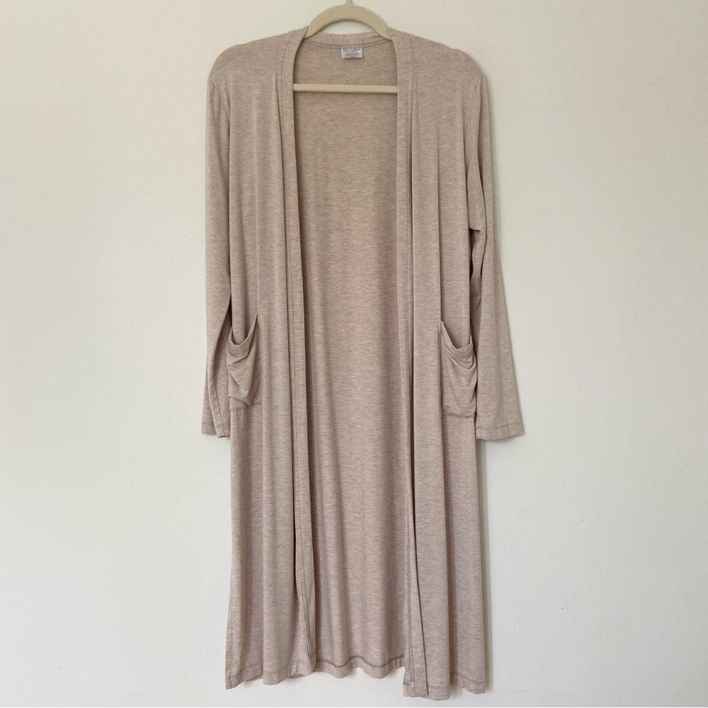 Jax and Lennon Duster Cardigan Oatmeal Soft Bamboo Long Cozy size XS Small